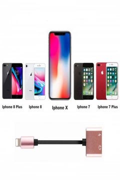 Generic 2 In 1 Adapter Splitter For Apple iPhone 8 Plus/7 Plus Pink/Black  - Image 5