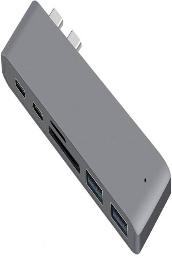 Dual Type-C USB3.0 Hub Grey - Image 1