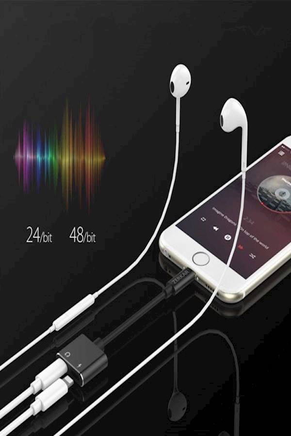 محول 2 في 1 شاحن وموزع لجهاز أبل آيفون 8X/ 7 بلس أسود - Image 5