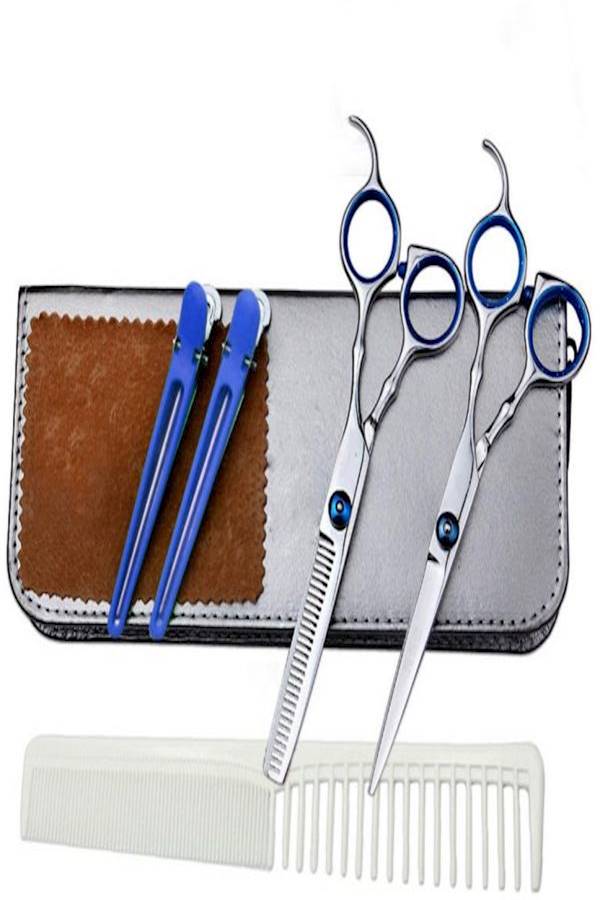 6-Piece Hair Cutting Tool Set Silver/Blue/White - Image 1