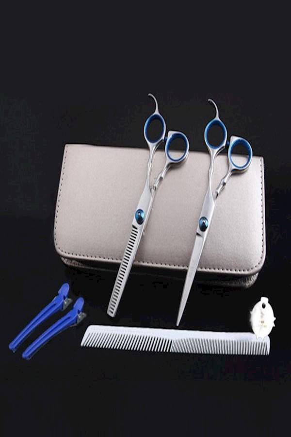 6-Piece Hair Cutting Tool Set Silver/Blue/White - Image 2
