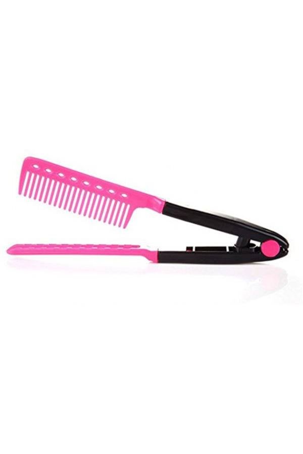 Generic V-Shaped Professional Beauty Styling Comb Pink/Black  - Image 2