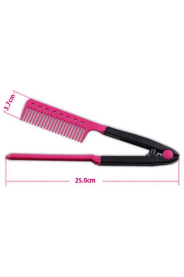Generic V-Shaped Professional Beauty Styling Comb Pink/Black  - Image 3