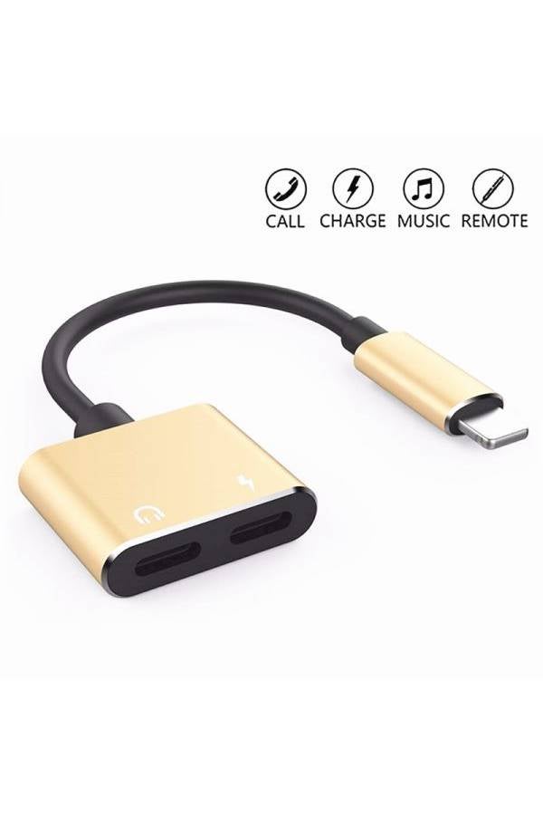 2 In 1 Ning Adapter Splitter For Apple iPhone 8/X/7 Plus White/Grey/Silver - Image 3
