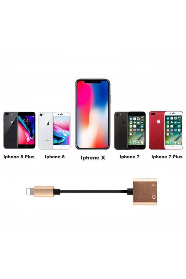 2 In 1 Ning Adapter Splitter For Apple iPhone 8/X/7 Plus White/Grey/Silver - Image 5