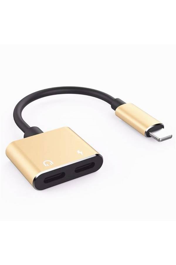 2 In 1 Ning Adapter Splitter For Apple iPhone 8/X/7 Plus White/Grey/Silver - Image 2