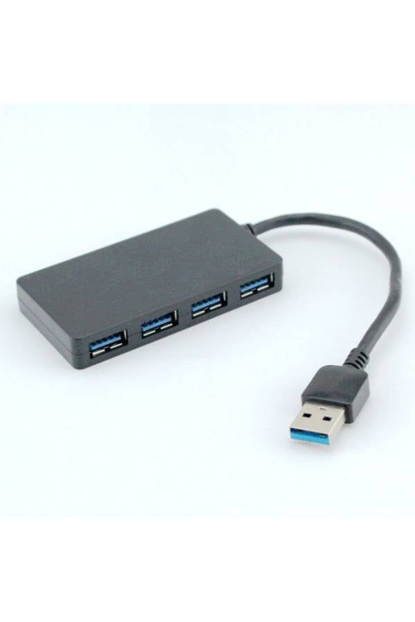 ماركة غير محددة - موزع صغير عالي السرعة بأربعة منافذ USB 3.0 أسود - Image 1