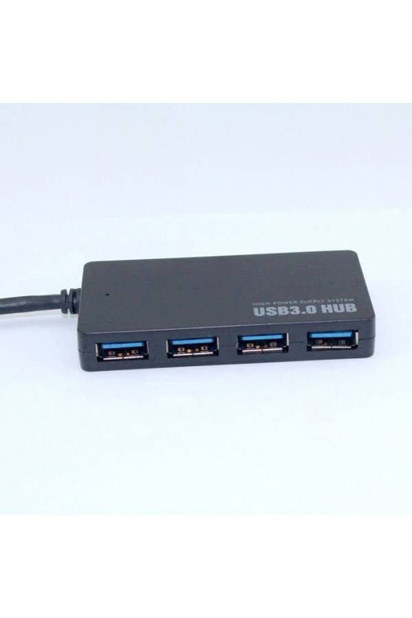 ماركة غير محددة - موزع صغير عالي السرعة بأربعة منافذ USB 3.0 أسود - Image 1