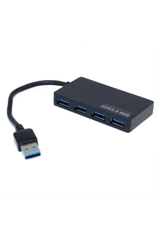 ماركة غير محددة - موزع صغير عالي السرعة بأربعة منافذ USB 3.0 أسود - Image 1