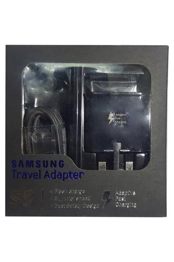 Generic - 3-Pin Charging Adapter For Samsung Note 8/Note 9/S8/S8+/S9/S9+/S10/S10+ With Type-C Charging Cable Black - Image 1