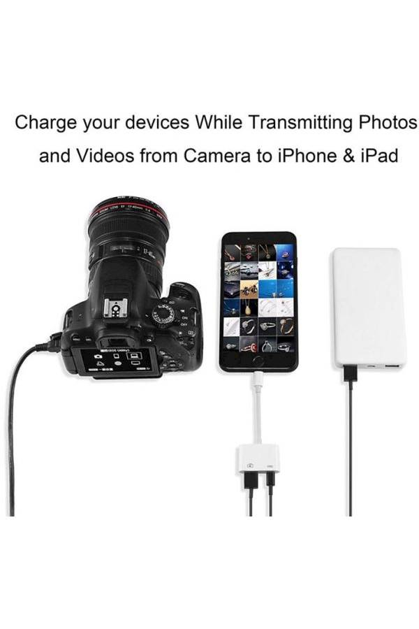 8Pin To USB Camera Adapter White/Black/Gold - Image 4