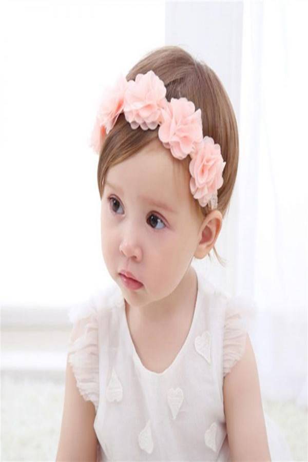 Flower Elastic Headband Pink - Image 3