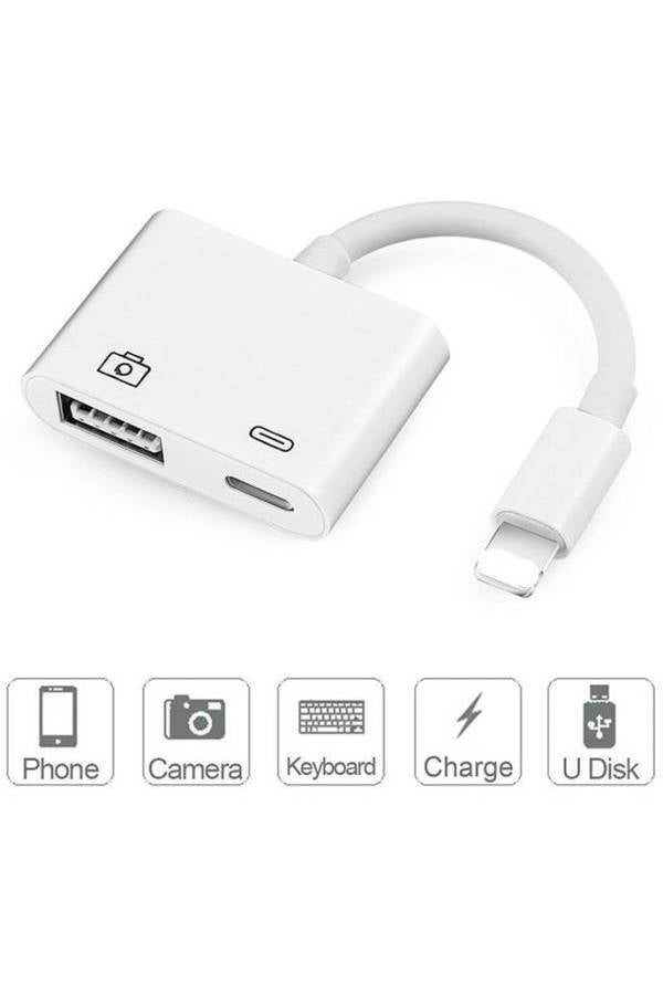 8Pin To USB Camera Adapter White/Black/Gold - Image 3