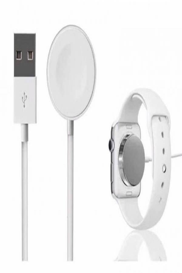 Wireless Charger Pad For Smart Watch Automatic Adsorption USB Cable Charger White - Image 3