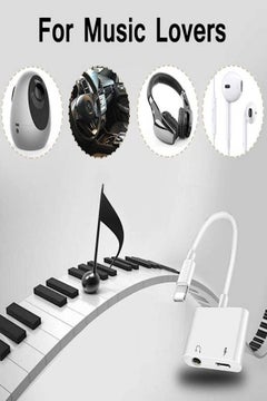 Generic Lightning Headphone Adaptor For Apple iPhone 8/8 Plus/7/7 Plus/X/10/iPad/iPod White/Grey  - Image 2