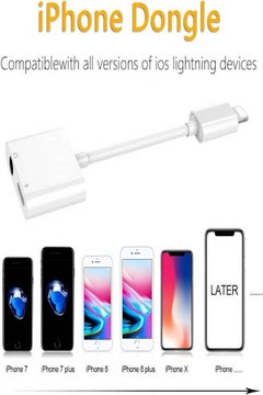 Generic Lightning Headphone Adaptor For Apple iPhone 8/8 Plus/7/7 Plus/X/10/iPad/iPod White/Grey  - Image 4