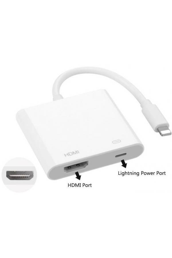 محول HDMI لأجهزة أبل آيفون وآيباد وآيبود أبيض