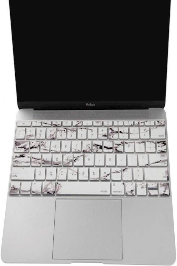 Marble Series Keyboard Cover For Apple MacBook Pro 13/15-Inch White/Grey - Image 3