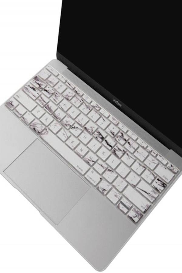 Marble Series Keyboard Cover For Apple MacBook Pro 13/15-Inch White/Grey - Image 4