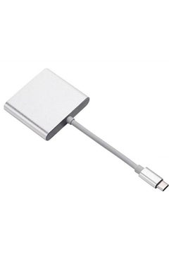 Generic TYPE-C TO HDTV 3 IN 1 ADAPTER HDTV+USB 3.0+TYPE-c(PD) Silver  - Image 1