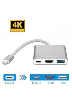 Generic TYPE-C TO HDTV 3 IN 1 ADAPTER HDTV+USB 3.0+TYPE-c(PD) Silver  - Image 2