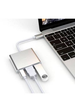 Generic TYPE-C TO HDTV 3 IN 1 ADAPTER HDTV+USB 3.0+TYPE-c(PD) Silver  - Image 3