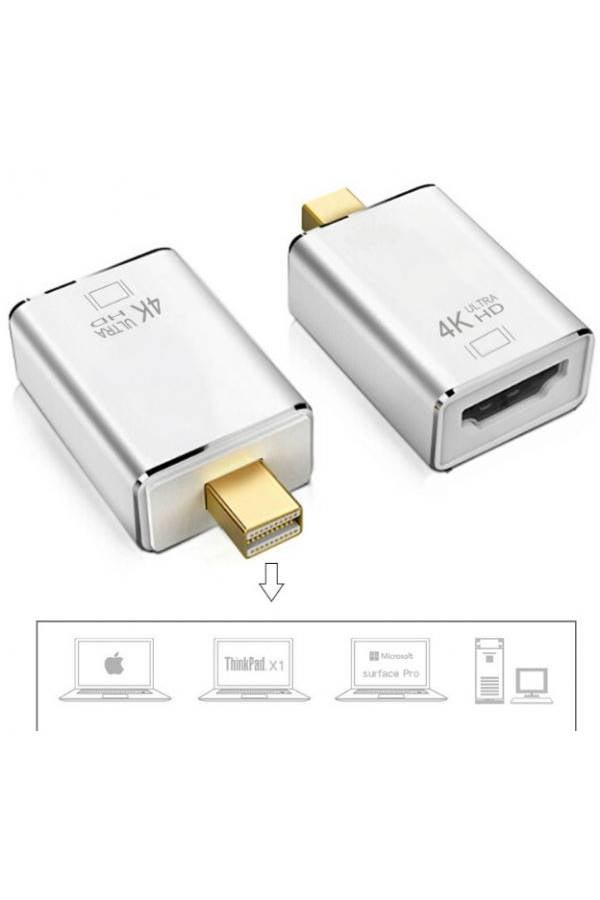 Generic - 4K Mini Displayport To Hdmi Adapter Cable For Apple Macbook Pro Silver/Gold/Grey - Image 1