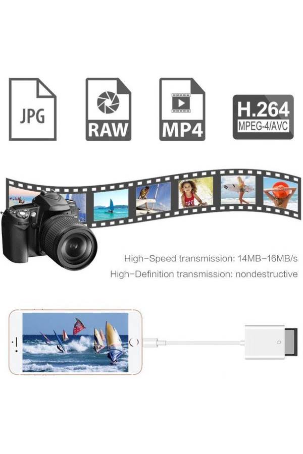 SD Card Reader Adapter For Apple iPhone/iPad White  - Image 5