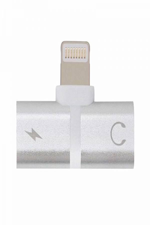 Charging Cable And Headphones Adapter For Apple iPhone X/8/8 Plus/7/7 Plus Silver/White/Yellow  - Image 2