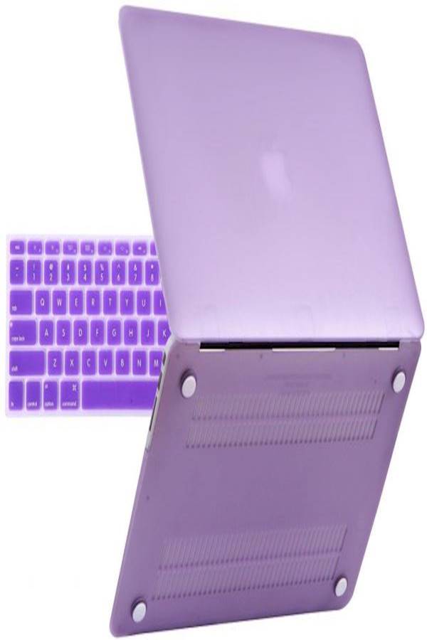 Hard Rubber Coated Plastic Cover With Keyboard Skin For Macbook Air 13 Inch Purple  - Image 5