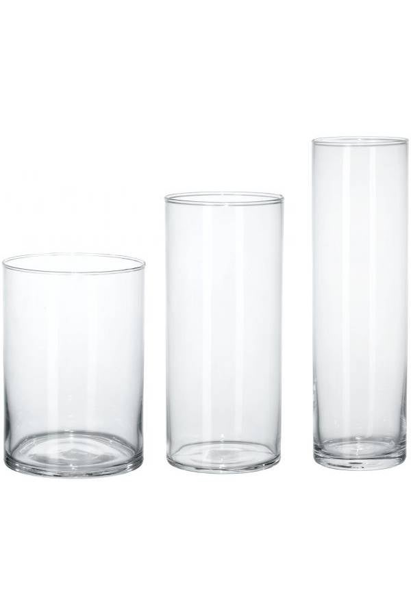 Generic 3-Piece Circular Vase Set Clear 
