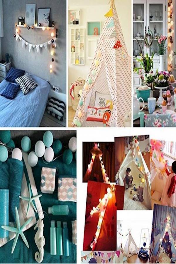 شريط إضاءة مكون من 20 مصباح LED بتصميم كرات قطنية يعمل بالبطارية متعدد الألوان 3متر