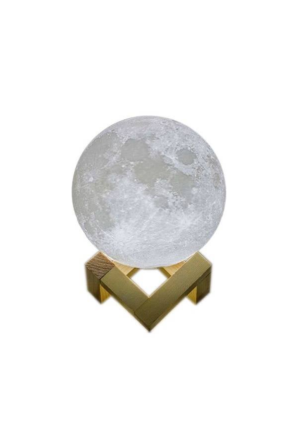 LED 3D Print Rechargeable Moon Light Beige/Yellow - Image 3