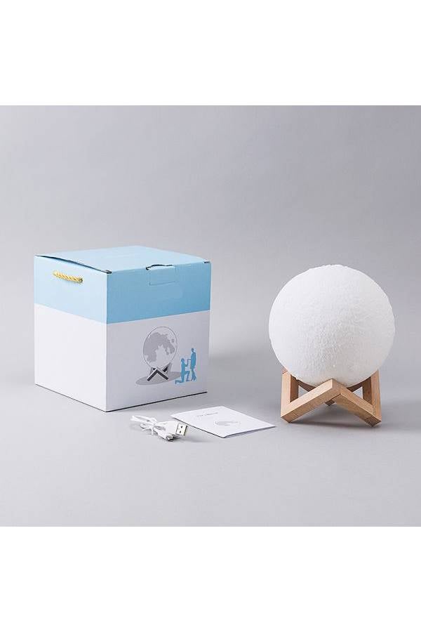 LED 3D Print Rechargeable Moon Light Beige/Yellow - Image 5