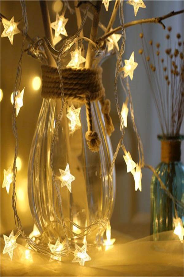 شريط إضاءة مكون من 20 مصباح LED يعمل بالبطارية أصفر 3متر - Image 2