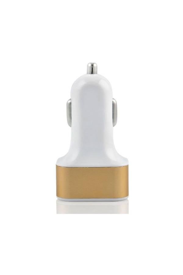 محول تيار للشاحن بـ 3 منافذ USB للهواتف الذكية أبيض/ذهبي - Image 4