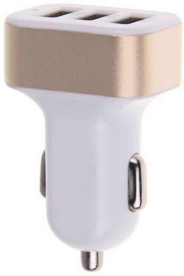 محول تيار للشاحن بـ 3 منافذ USB للهواتف الذكية أبيض/ذهبي - Image 5