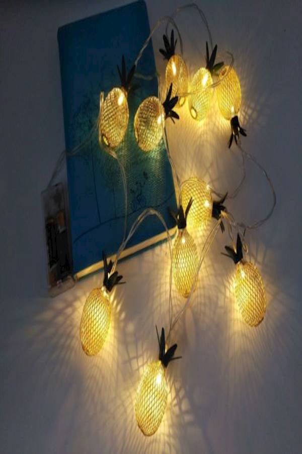 10-Piece Pineapple Shaped LED Light Yellow - Image 3