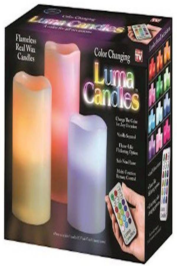 Luma 3-Piece Remote Controlled Led Candle Orange/Blue/Purple - Image 2