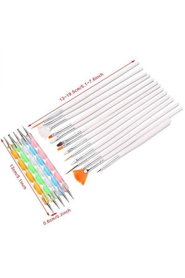 20 -Piece Painting Detailing Brushes And Dotting Pen Dotter Tool Kit Set Multicolour - Image 3
