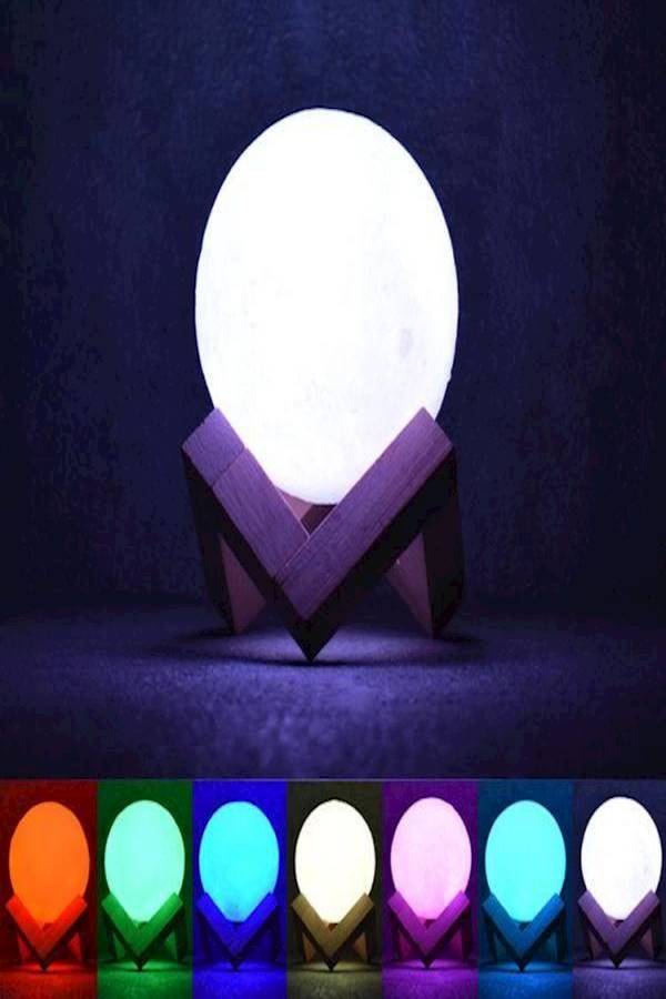 بيوينتي مصباح LED على شكل قمر ثلاثي الأبعاد أبيض/بيج 15سم - Image 3