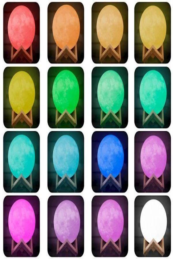 بيوينتي مصباح LED على شكل قمر ثلاثي الأبعاد أبيض/بيج 15سم - Image 4