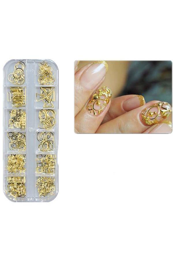 Rivet Nail Art Decoration Stickers Kit Gold - Image 3