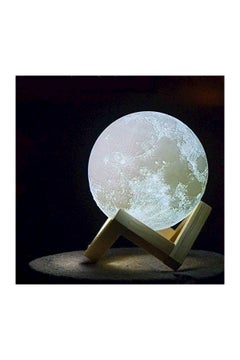 Generic 3D Moon LED Lamp With Stand White/Beige 15cm  - Image 1