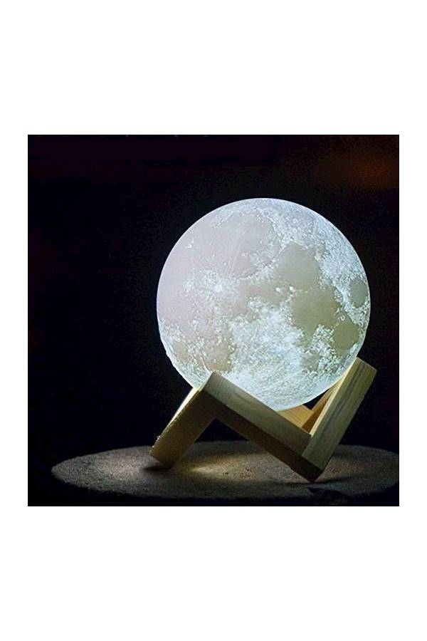 Generic - 3D Moon LED Lamp With Stand White/Beige 15cm - Image 1