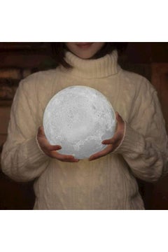 Generic 3D Moon LED Lamp With Stand White/Beige 15cm  - Image 2
