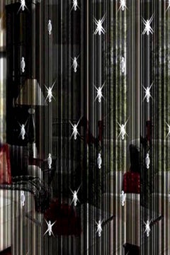 Beads String Tassel Curtain Crystal Decoration Door Black/Silver