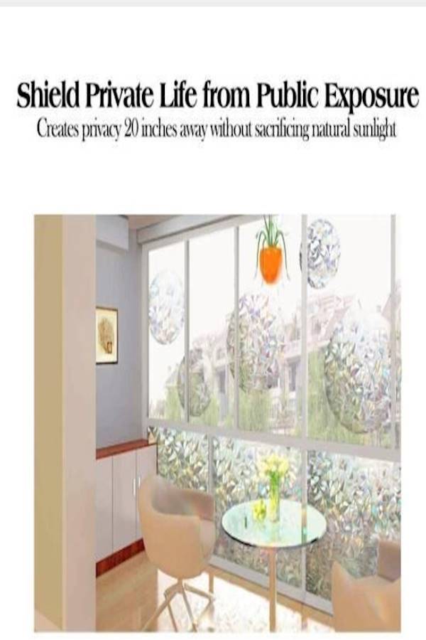Privacy Window Glass Sticker Multicolour 100centimeter - Image 3