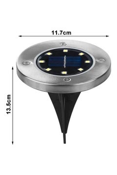 Generic 4-Piece 8 LED Solar Ground Lights Silver  - Image 2