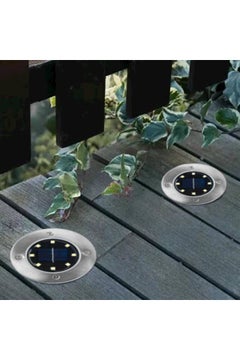 Generic 4-Piece 8 LED Solar Ground Lights Silver  - Image 3